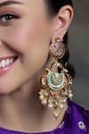 Shop_Joules By Radhika_Gold Plated Stones, Pearls Radiant Royal Chandbali Earrings _at_Aza_Fashions