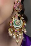 Joules By Radhika_Gold Plated Stones, Pearls Radiant Royal Chandbali Earrings _Online_at_Aza_Fashions