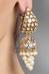 Joules By Radhika_Gold Plated Pearls, Stones Jhumka Hoops _Online_at_Aza_Fashions