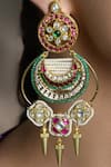 Joules By Radhika_Multi Color Stones, Pearls, Beads Zewar-e-shaahi Chandbalis Earrings _Online_at_Aza_Fashions