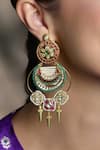 Shop_Joules By Radhika_Multi Color Stones, Pearls, Beads Zewar-e-shaahi Chandbalis Earrings _at_Aza_Fashions