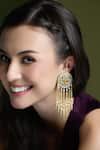Buy_Joules By Radhika_Gold Plated Pearls, Stones Zaria Kundan Embellished Drop Earrings _at_Aza_Fashions
