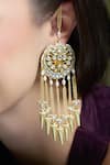 Joules By Radhika_Gold Plated Pearls, Stones Zaria Kundan Embellished Drop Earrings _Online_at_Aza_Fashions