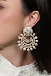 Shop_Joules By Radhika_Gold Plated Pearls, Stones, Crystals Sovereign Embellished Chandbalis _at_Aza_Fashions