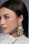 Buy_Joules By Radhika_Gold Plated Pearls, Stones, Crystals Tassel Aura Embellished Drop Earrings _at_Aza_Fashions