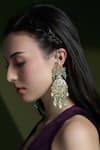 Buy_Joules By Radhika_Gold Plated Pearls, Stones, Beads Shaahi Moonlight Passa Earrings _at_Aza_Fashions