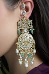 Joules By Radhika_Gold Plated Pearls, Stones, Beads Shaahi Moonlight Passa Earrings _Online_at_Aza_Fashions