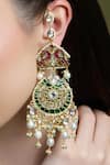 Joules By Radhika_Multi Color Pearls, Stones Royale Kundan Embellished Chandbali Earrings _Online_at_Aza_Fashions