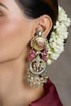 Shop_Joules By Radhika_Multi Color Stones, Beads, Pearls, Crystals Radiant Royale Chandbali Earrings _at_Aza_Fashions