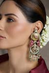 Buy_Joules By Radhika_Multi Color Stones, Beads, Pearls, Crystals Radiant Royale Chandbali Earrings _at_Aza_Fashions