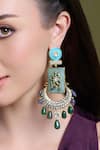 Shop_Joules By Radhika_Gold Plated Gemstones, Stones, Pearls Royal Radiance Meenakari Chandbalis _at_Aza_Fashions