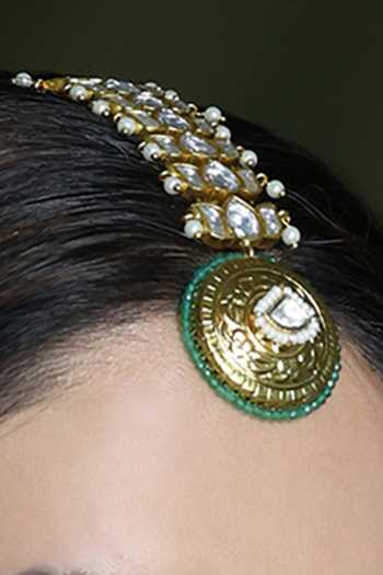 Joules by Radhika_Gold Plated Rajsi Radiance Maangtikka _Online_at_Aza_Fashions
