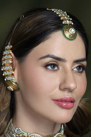 Shop_Joules by Radhika_Gold Plated Rajsi Radiance Maangtikka _at_Aza_Fashions