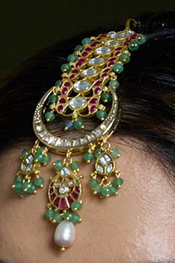 Joules by Radhika_Multi Color Sultana Bloom Maangtikka _Online_at_Aza_Fashions