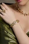 Buy_Joules By Radhika_Gold Plated Stones Verdant Glow Charm Bracelet _at_Aza_Fashions