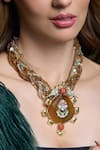 Shop_Joules By Radhika_Multi Color Regal Aura Pendant Necklace _at_Aza_Fashions