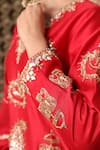 Amoree by Shikha Chaudhry_Red Silk Embroidery, Mirrors, Sequins, Gota Patti Butti Work Kurta And Sharara Set _Online_at_Aza_Fashions