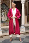 Buy Amoree by Shikha Chaudhry Fuchsia Silk, Silk, Embroidery Collared, Jacket And Pant Set at Aza Fashions Buy_Amoree by Shikha Chaudhry_Fuchsia Silk, Silk, Embroidery Collared, Jacket And Pant Set _at_Aza_Fashions