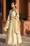 Buy Amoree by Shikha Chaudhry Off White Cotton, Silk Embroidery, Zari, Beads, Floral Pattern Lehenga Set Online at Aza Fashions Buy_Amoree by Shikha Chaudhry_Off White Cotton, Silk Embroidery, Zari, Beads, Floral Pattern Lehenga Set _Online_at_Aza_Fashions