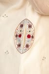 Buy_Amoree india_Ivory Cotton Embroidery, Tassels V-neck Floral Pattern Kurta Set _Online_at_Aza_Fashions