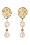 Shop_House Of Tuhina_Gold Plated Pearls, Beads Qudsia Earrings _at_Aza_Fashions