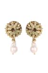 Shop_House Of Tuhina_Gold Plated Pearls, Beads Padmini Drop Earrings _at_Aza_Fashions