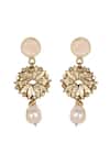 Shop_House Of Tuhina_Gold Plated Pearls Reja Drop Earrings _at_Aza_Fashions