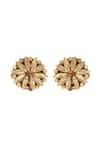 Shop_House Of Tuhina_Gold Plated Beads, Pearls Ijya Earrings _at_Aza_Fashions