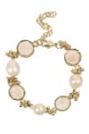 Buy_House Of Tuhina_Gold Plated Beads, Pearls Shama Bracelet _at_Aza_Fashions