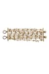 Shop_House Of Tuhina_Gold Plated Pearls, Beads Fareedan Bracelet _at_Aza_Fashions