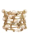 Buy_House Of Tuhina_Gold Plated Pearls, Beads Fareedan Bracelet _at_Aza_Fashions