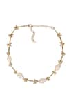 Buy_House Of Tuhina_Gold Plated Mallika Pearl Necklace _at_Aza_Fashions