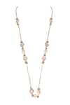 Shop_House Of Tuhina_Gold Plated Shama Long Necklace _at_Aza_Fashions
