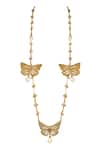 Shop_House Of Tuhina_Gold Plated Akshara Butterfly Necklace _at_Aza_Fashions