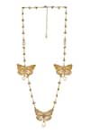 Buy_House Of Tuhina_Gold Plated Akshara Butterfly Necklace _at_Aza_Fashions