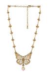 Buy_House Of Tuhina_Gold Plated Amodini Butterfly Necklace _at_Aza_Fashions