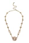 Buy_House Of Tuhina_Gold Plated Reja Floral Pendant Necklace _at_Aza_Fashions