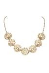 Shop_House Of Tuhina_Gold Plated Ijya Floral Necklace _at_Aza_Fashions