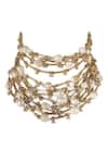 Buy_House Of Tuhina_Gold Plated Fareedan Pearl Necklace _at_Aza_Fashions