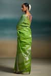 Buy_Dressfolk_Green Chanderi Zari, Vanya Handloom Saree With Unstitched Blouse Piece _Online_at_Aza_Fashions