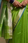Buy_Dressfolk_Green Chanderi Zari, Vanya Handloom Saree With Unstitched Blouse Piece 