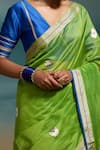 Shop_Dressfolk_Green Chanderi Zari, Vanya Handloom Saree With Unstitched Blouse Piece 