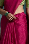 Buy Dressfolk Pink Tissue Tassels Preyasi Handloom Saree With Unstitched Blouse Piece Online at Aza Fashions Buy_Dressfolk_Pink Tissue Tassels Preyasi Handloom Saree With Unstitched Blouse Piece _Online_at_Aza_Fashions
