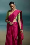 Buy Dressfolk Pink Tissue Tassels Preyasi Handloom Saree With Unstitched Blouse Piece Buy_Dressfolk_Pink Tissue Tassels Preyasi Handloom Saree With Unstitched Blouse Piece