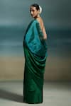 Dressfolk_Emerald Green Tissue Oorja Saree With Unstitched Blouse Piece _Online_at_Aza_Fashions