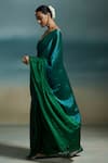 Buy_Dressfolk_Emerald Green Tissue Oorja Saree With Unstitched Blouse Piece _Online_at_Aza_Fashions