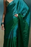 Shop_Dressfolk_Emerald Green Tissue Oorja Saree With Unstitched Blouse Piece 