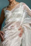 Dressfolk_Silver Tissue Chandni Saree With Unstitched Blouse Piece _at_Aza_Fashions