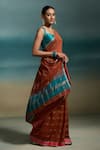 Buy_Dressfolk_Orange Handloom Cotton Zari Avni Saree With Unstitched Blouse Piece _Online_at_Aza_Fashions