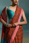 Shop_Dressfolk_Orange Handloom Cotton Zari Avni Saree With Unstitched Blouse Piece 